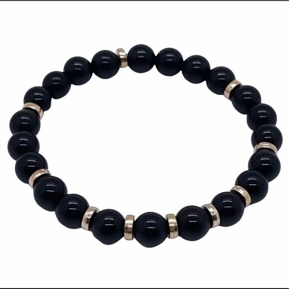 NWT Wool + Pepper Co. Mens Beaded Bracelet - Gold - Picture 1 of 5